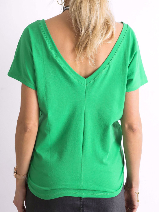 Green Basic Cotton T-Shirt Fire