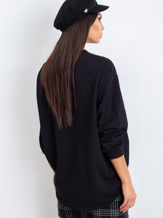 Black Cotton Basic Hoodie