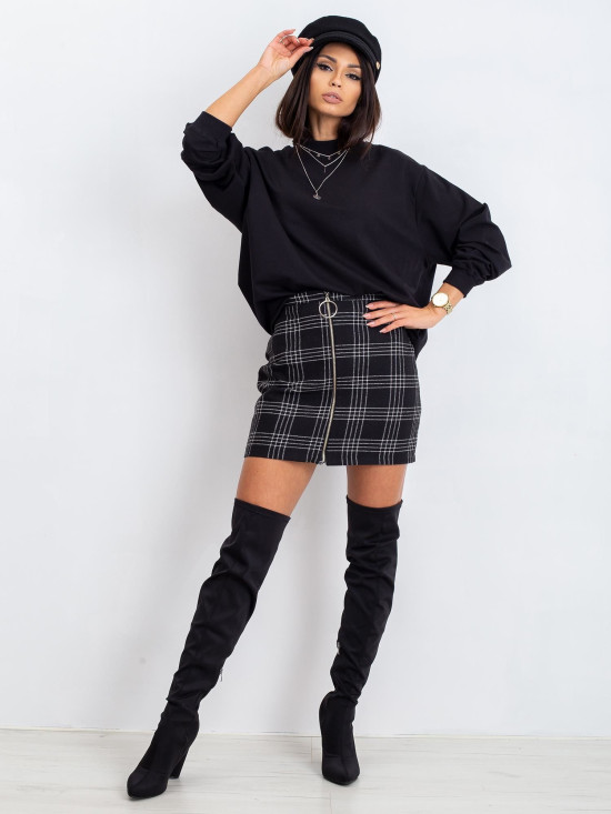 Black Cotton Basic Hoodie