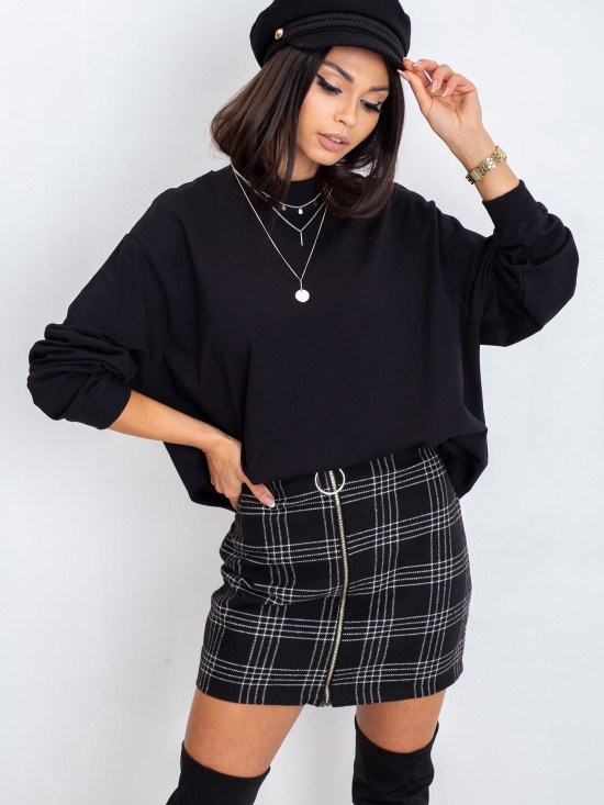 Black Cotton Basic Hoodie