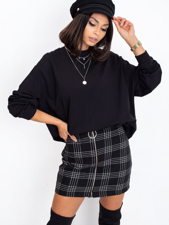 Black Cotton Basic Hoodie