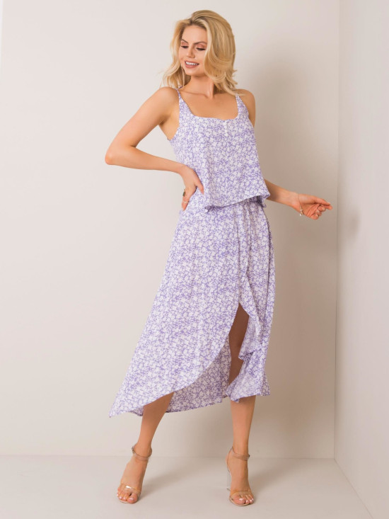 RUE PARIS Purple Floral Top