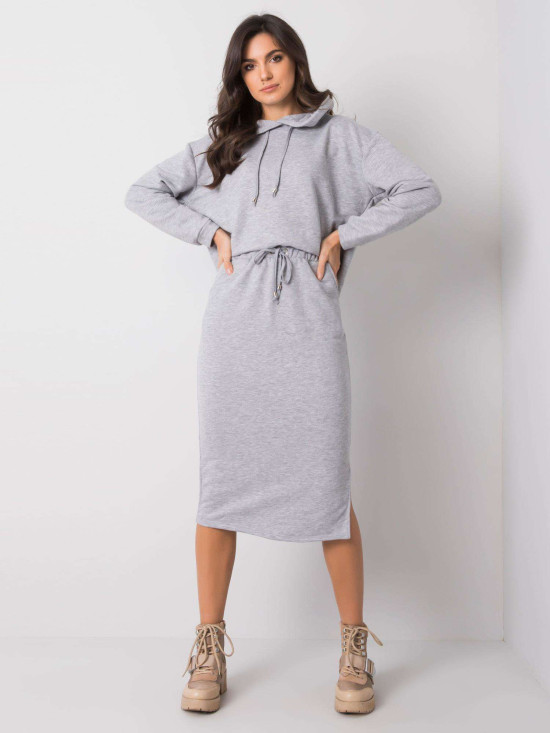 RUE PARIS Gray Melange Cotton Set