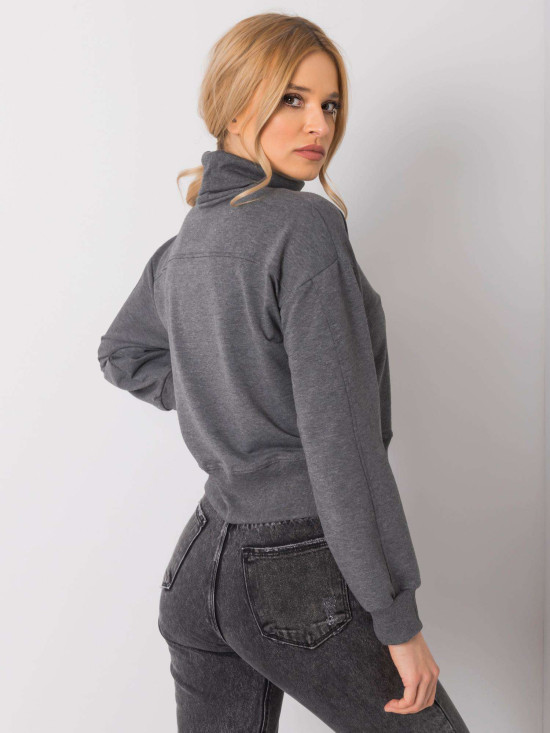 Dark Gray Basic Sweater with Turtleneck