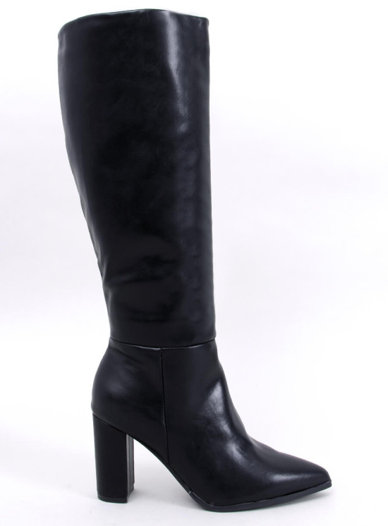 Black classic boots made of eco-leather