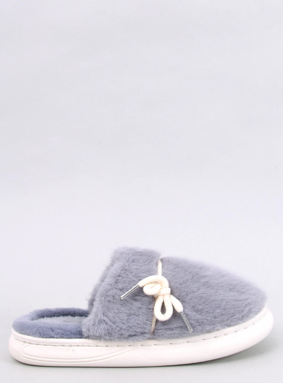 Grey  fur slippers