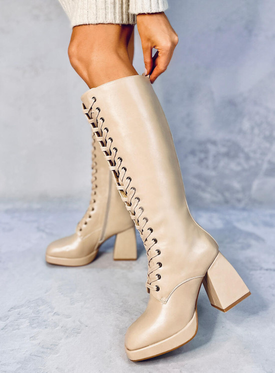 Beige boots WEDNESDAY