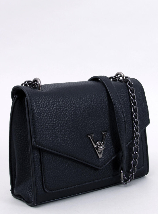Small black leaf handbag