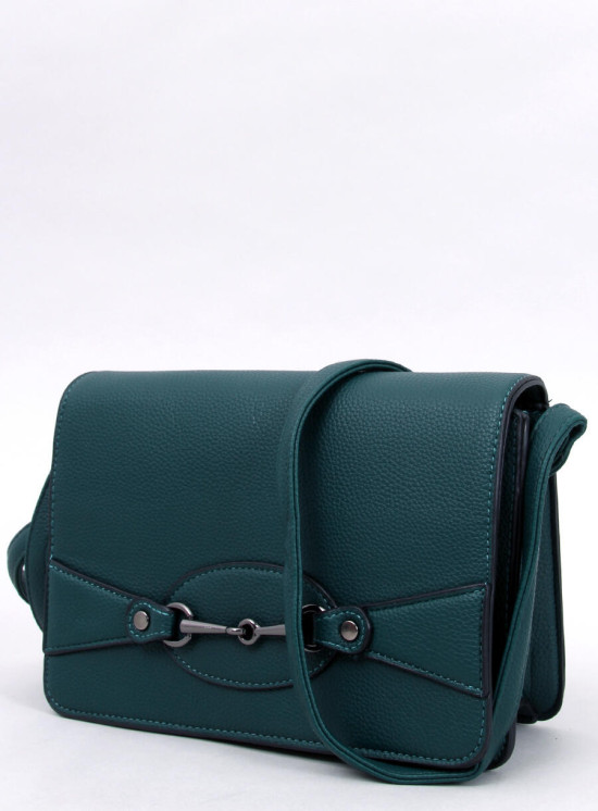 Green handbag made of eco-leather