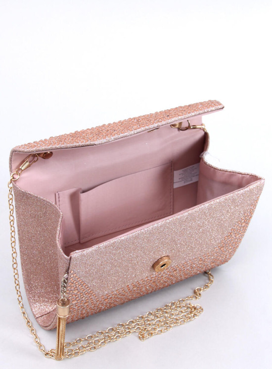 Women's shiny light pink handbag