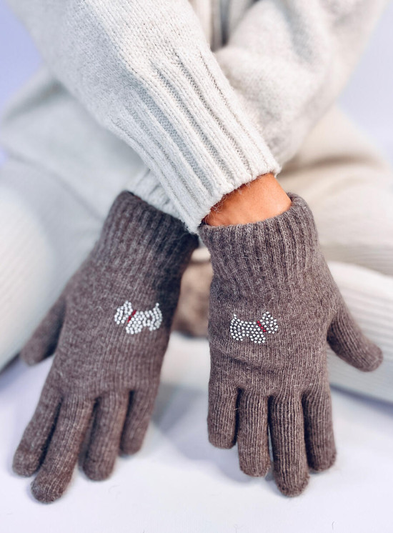 Brown DOGGY women's gloves