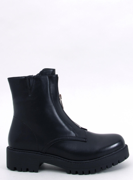 Black ankle boots with zip