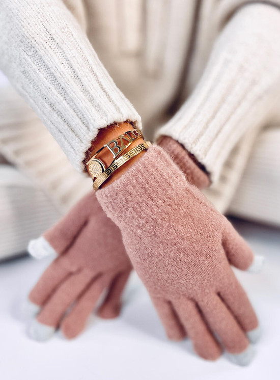 Women's basic gloves salmon