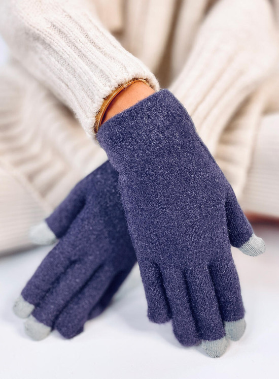 Women's basic gloves dark blue