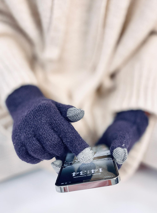 Women's basic gloves dark blue