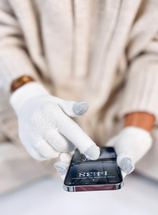 Women's basic gloves ecru