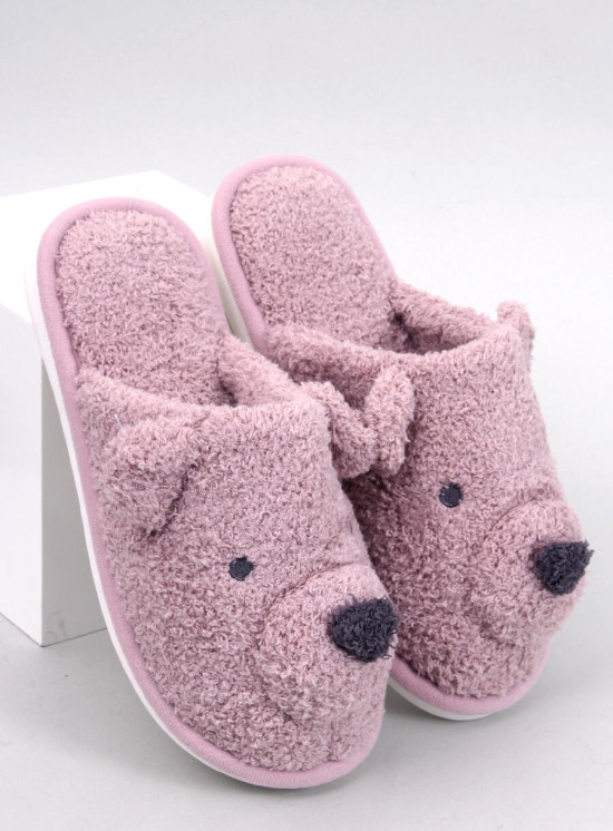Pink women's slippers TEDDY BEAR