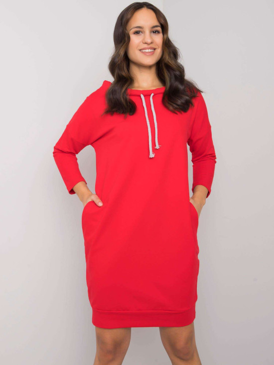 Stylish Red Dress with Long Sleeves