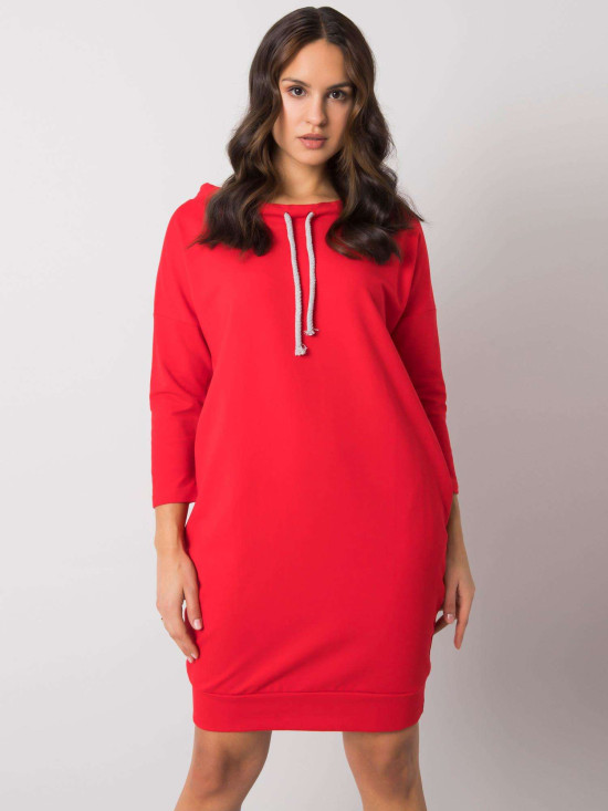 Stylish Red Dress with Long Sleeves