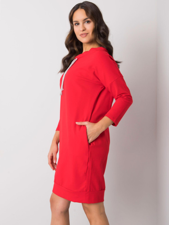 Stylish Red Dress with Long Sleeves