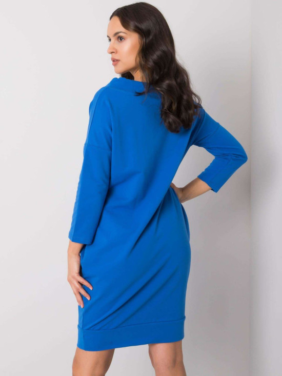 Simple Blue Dress with Long Sleeves