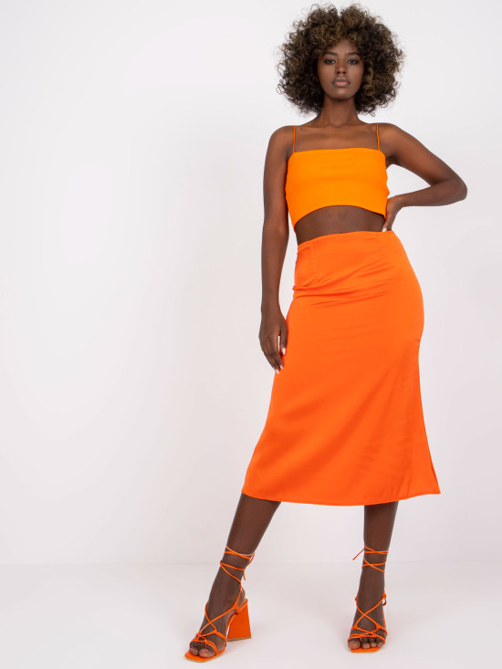 Elegant Midi Skirt in Orange