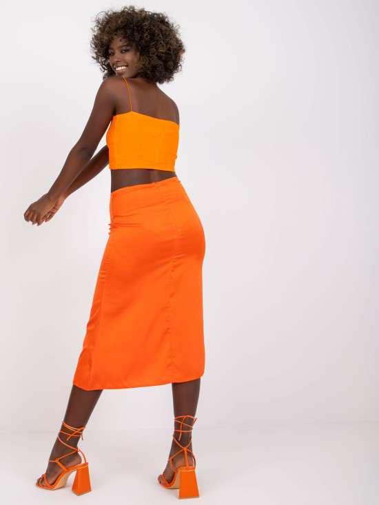 Elegant Midi Skirt in Orange