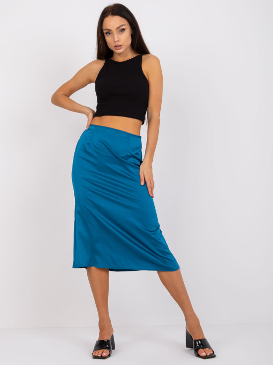 Stylish Midi Skirt in Marine Color