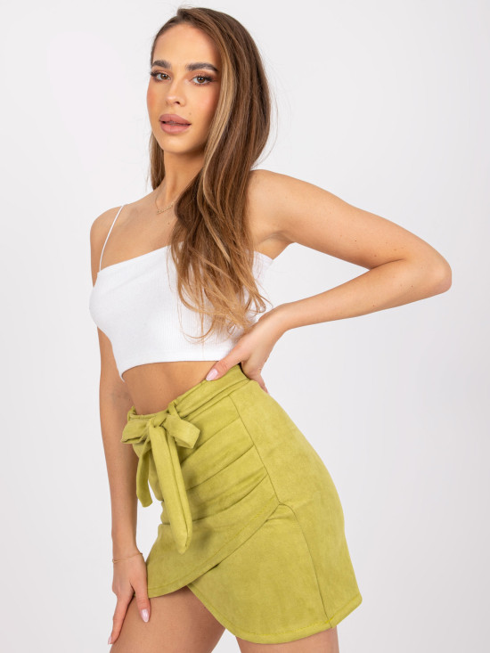 Lime Mini Skirt with Belt