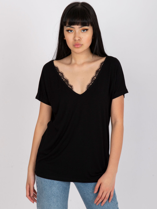 Elegant Black Lace T-Shirt