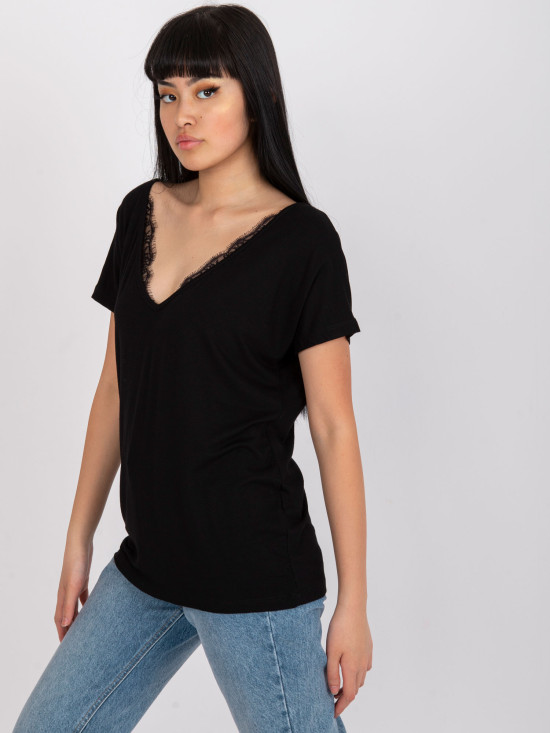 Elegant Black Lace T-Shirt