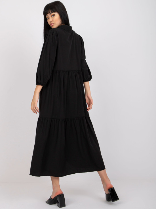 Elegant Black Flared Dress