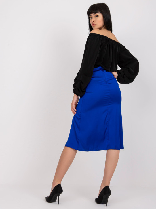Elegant Midi Skirt in Cobalt Color