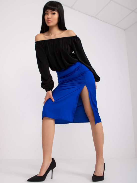 Elegant Midi Skirt in Cobalt Color