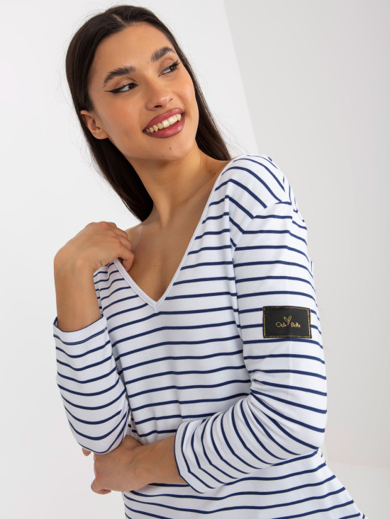 White-Blue Dress with Pockets OCH BELLA