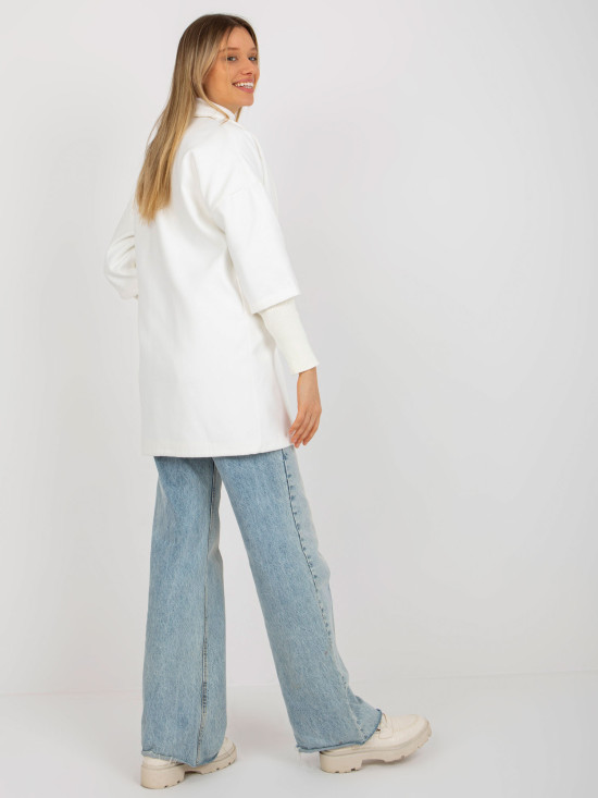 Ecru Women's Coat with Pockets OCH BELLA