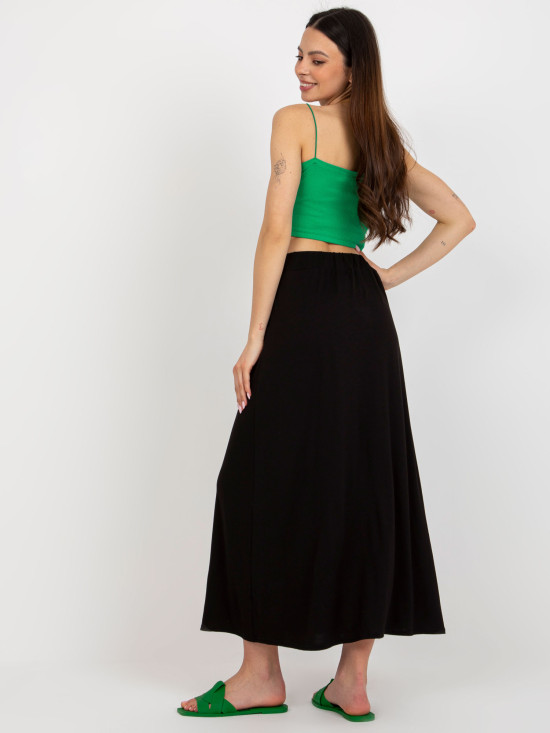 Black Midi Skirt with Pockets RUE PARIS