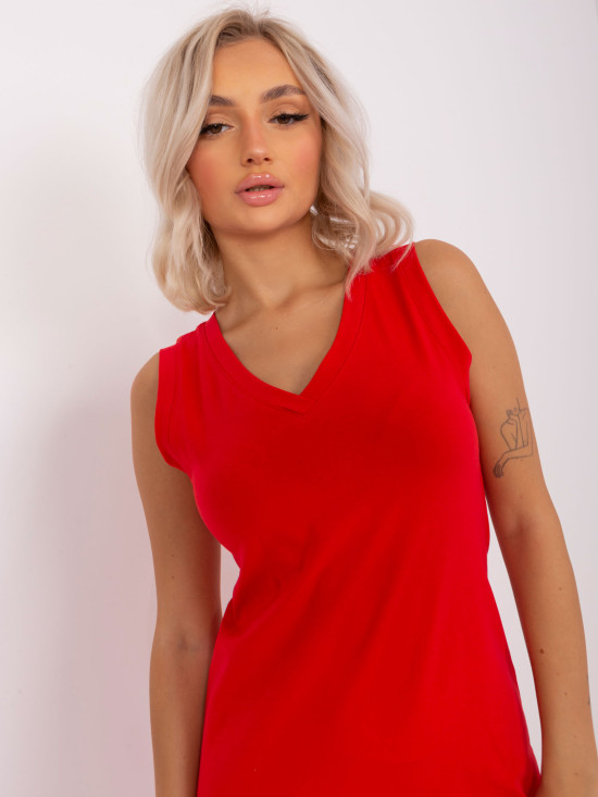 Red Midi Dress in Cotton OCH BELLA