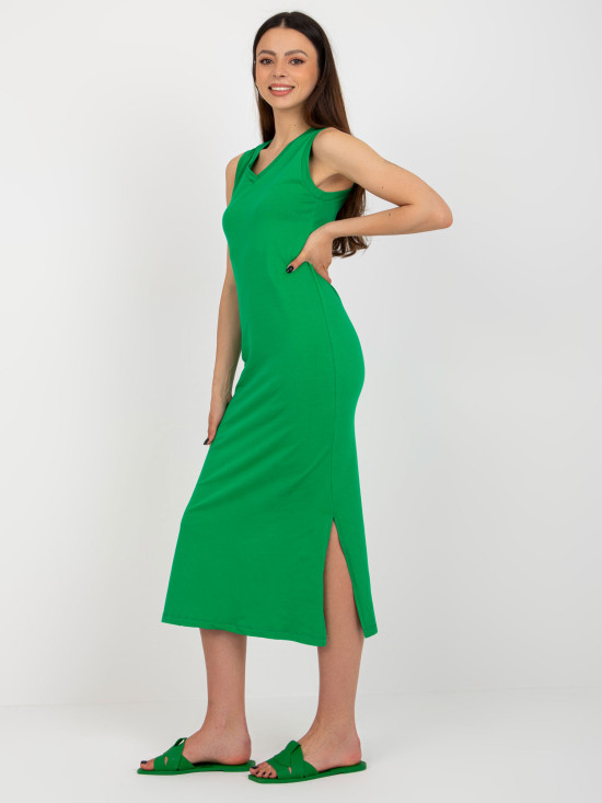 Green Everyday Dress with Slits OCH BELLA