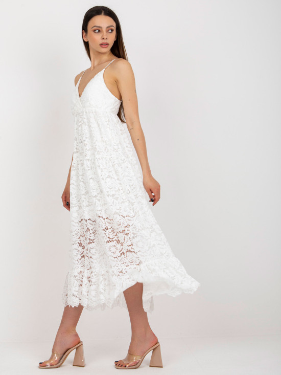 White Summer Dress with Ruffle OCH BELLA