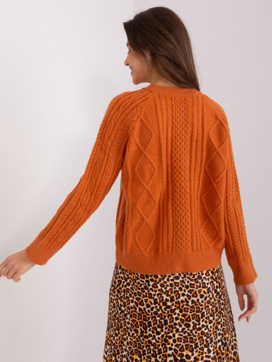 Dark Orange Knitted Cardigan