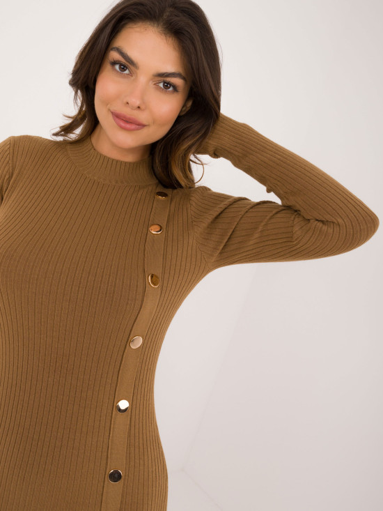 Elegant Beige Dress with Long Sleeves