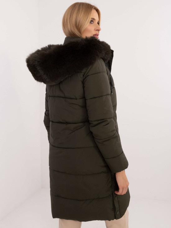 Women's Khaki Winter Jacket with Hood