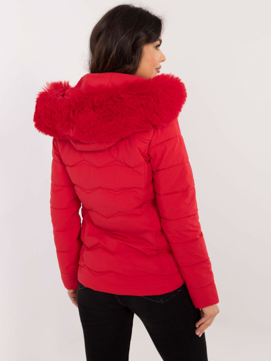 Comfortable Red Winter Jacket with Hood