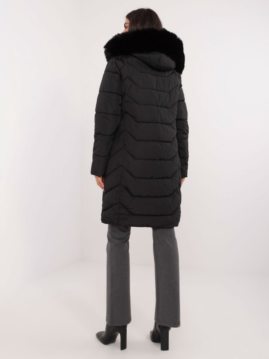 Women's Black Winter Jacket with Hood