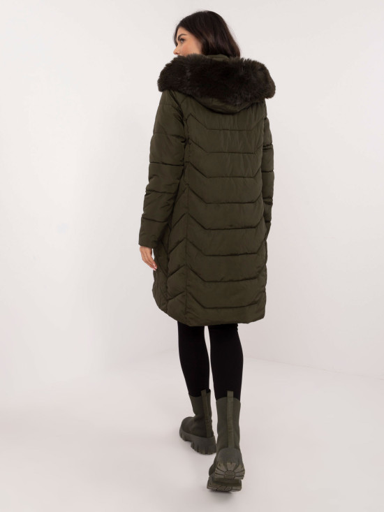 Women's Khaki Winter Jacket with Hood