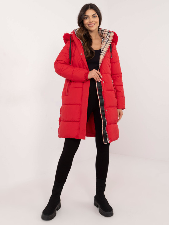 Red Winter Jacket with Hood