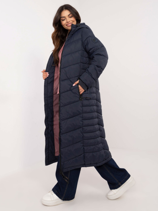 Women's Quilted Coat in Navy Blue