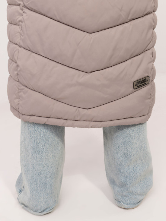 Long Beige Coat with Lining