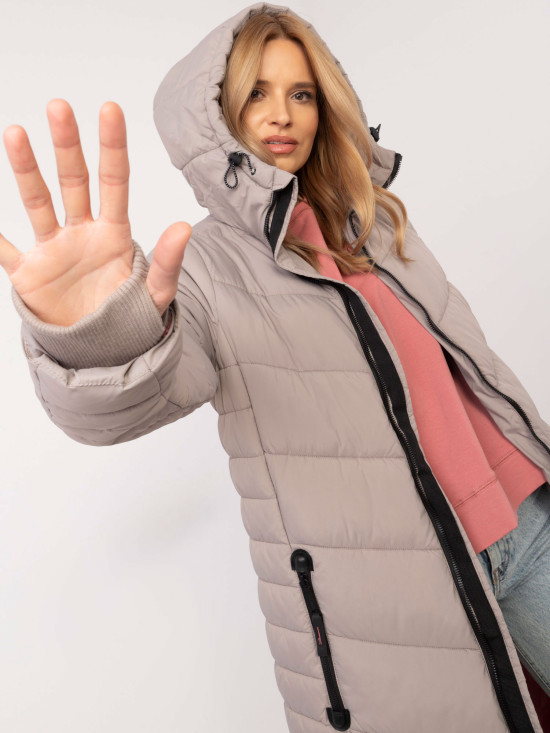 Long Beige Coat with Lining